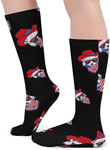 ПЛЕВЕЛКЕЈАТ Симпатична Ракун Дебели Чорапи Новина Смешно Печатење Графички Обични Чорапи Со Топла Средна Цевка За Зима
