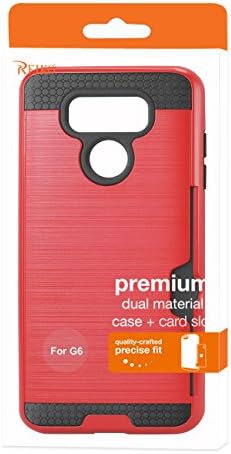Reiko LG G6 тенок оклоп хибриден случај со држач за картички - црвена