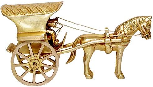 Аакрати Традиционална количка за коњи направена во месинг со антички изглед - ретка колекција за подарок и декор