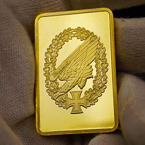 999 Вистински златен позлатен бар Дојчел Бар Германски монета Ironелезен инго -бар Оз орел собрани