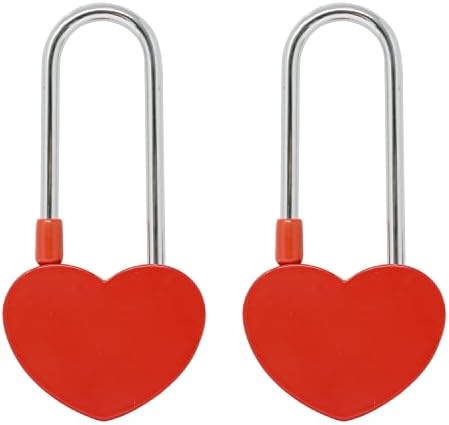 Honbay 2pcs Love Lock без клуч, црвено срце, партан за легура, заклучување на срцето, заклучување на желбата, романтичен катанец,