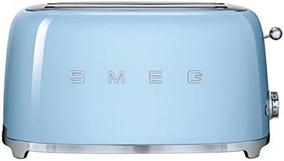 SMEG TSF02PBUS 50 -ти ретро стил естетски 4 парчиња тостер, пастелно сино