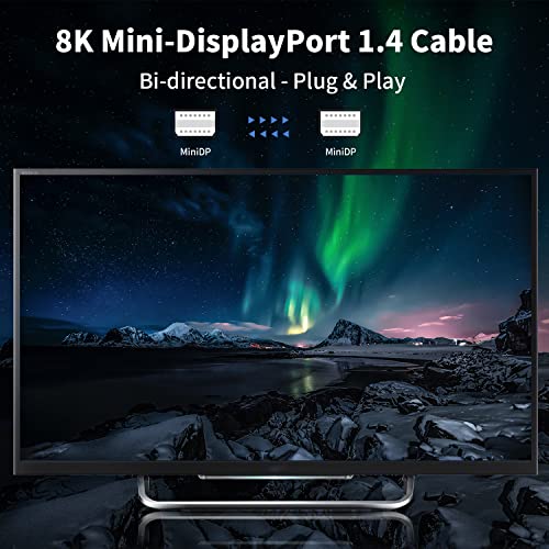 Кабел за продолжение на Poyiccot Mini DisplayPort 1FT, 8K@60Hz Mini DisplayPort Femaleенски до женски кабел за продолжување, со