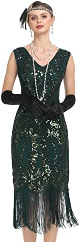 Protectionенски фустан за женски флапер Paisley Sequin Sequin Beded Fringed во 1920 -тите фустан во стилот Арт деко гроздобер фустан