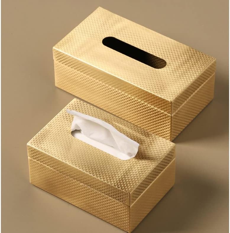 Genigw бакарно ткиво кутија десктоп декорација кутија за складирање на ткиво кутија домашна дневна соба декорација