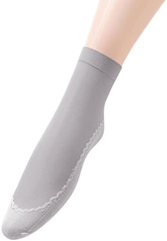 10 пара женски солидни моделирани памучни дното што не се лизгаат чорапи со дишење чорапи со средни чорапи за мажи кои не се