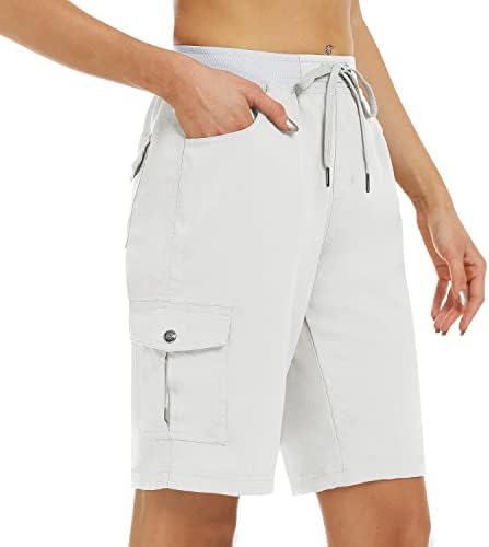 Mofizенски женски 10 “пешачки шорцеви 6 џебови лесни суви суви на отворено трчање атлетски кратки летни патувања лабаво лабаво