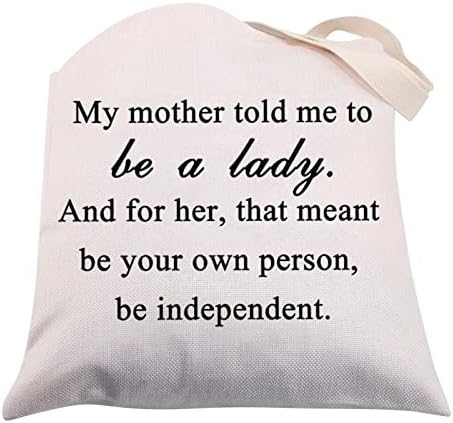 Подароци од cmnim RBG Рут Бадер Гинсбург Канвас Тоте торба РБГ инспирирани подароци за жени, дама да биде ваша личност, бидете независни