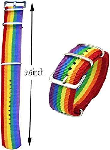 Smmusen Rainbow Pride LGBT нараквици, 5 парчиња гордост ЛГБТ прилагодлива рачна лента за виножито од 20 мм ширина ЛГБТ геј лезбејски