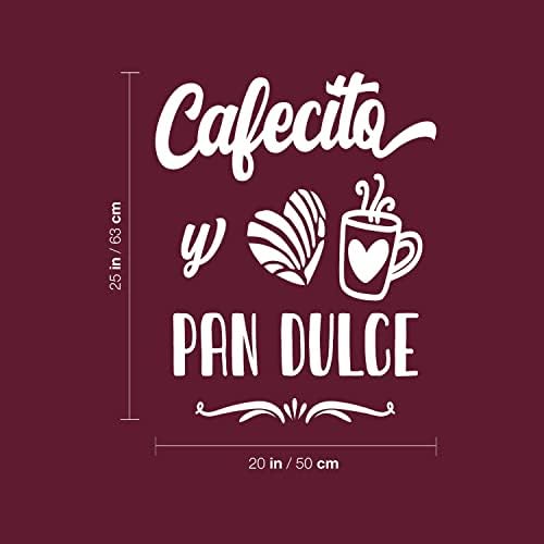 Винил wallид уметност Деклас - Cafecito y pan dulce - 20 x 25 - модерно кафе шпански цитат налепница за loversубители на кафе домашна