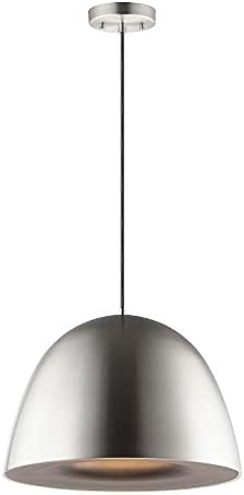 ET2 E24916-SNBK Fungo Uni-Body Design дво-тон метална купола LED приврзок, 1 лесен 12 вати, 17 H x 24 W, сатен никел/црно