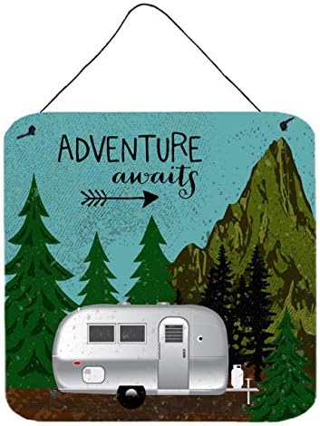 Богатства на Каролина VHA3022DS66 AirStream Camper Adventure чекаат отпечатоци од wallид или врата, алуминиумски метал знак кујнски