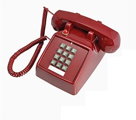 Домашни телефони ЕДОСА Класичен аналогно црвен телефон гроздобер антички стари модни фиксни телефони за хотелска канцеларија за внатрешни