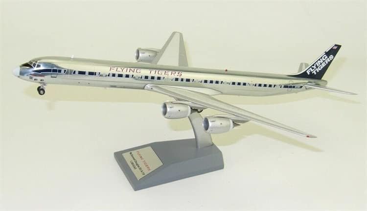 Flight 200 Flying Tigers DC-8-73CF N773FT, полиран, со STAND Limited Edition 1/200 Diecast Aircraft Pre-изграден модел
