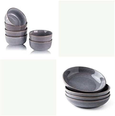 Сет на чинии за камења од Аморарк, ширина од 8,5 инчи и плитки садови за тестени