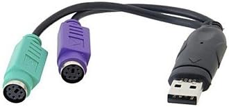 Тастатура глушец двојно PS2 PS/2 Mini DIN 6PIN до USB 2.0 адаптер конвертор кабел за компјутерски лаптоп 0,1м