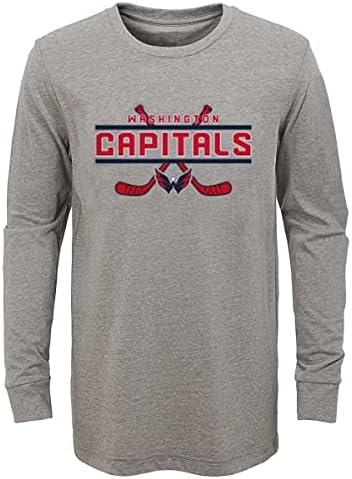 OuterStuff Вашингтон Главни градови во хокејскиот тим на хокеј, лого со долг ракав маица