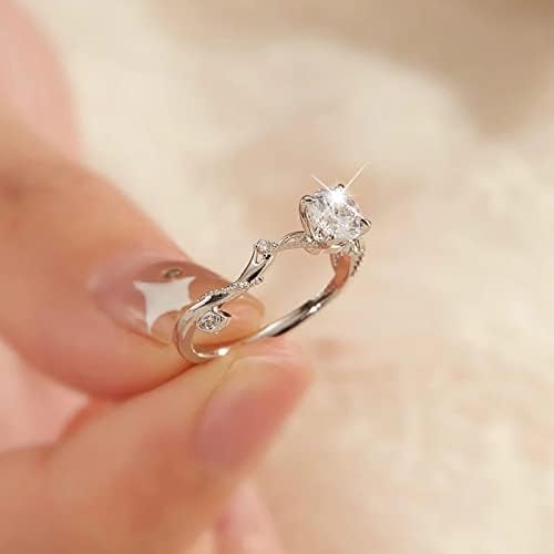 2023 година, женска цирконија, блукан дијамантски прстен за венчавки, венчален прстен за срце, срце прстен