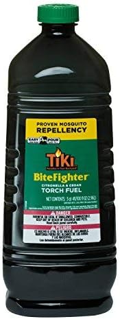 Tiki Brand 1221121 128oz Bitefighter Torch Rule, 128, Clear & Brand 1216155 Bitefighter Repellent на отворено, 100 мл факел гориво, 100,