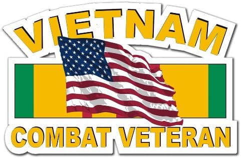Воена Продавница ЗА Ветеринар Американска Армија Виетнам Борбен Ветеран Американско Знаме Лента Прозорец Браник Налепница Налепница 3.8