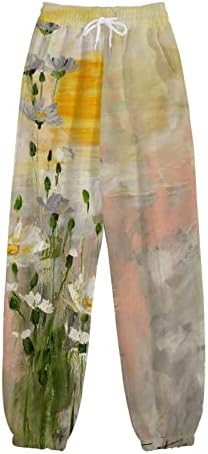 Xiloccer omeенски летни плажа исечени панталони жени обични отпечатоци од дното џебови џебови со високи половини спортски спортски