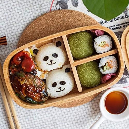 Кутија за ручек, дабово дрво бенто кутија 3-одделение Јапонски сад за садови од дрвени суши од садови за храна за жени мажи деца,