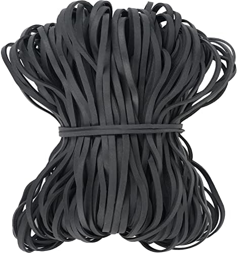 Aiwoqi Големи гумени ленти црна 140 пакет, тешка голема гумена лента еластични ленти за канцелариски снабдување за отпадоци може да