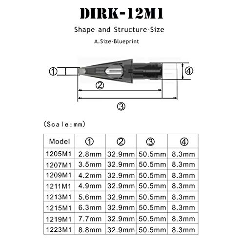 Дирк Професионални Касети За Игла За Еднократна Употреба Кутија од 30 парчиња За Уметници ЗА Тетовирање 1205М1