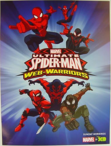 Дизни XD Avengers Соберете и Ultimate Spider-Man Web-Wediors Двоен постерен постер 10 x 13