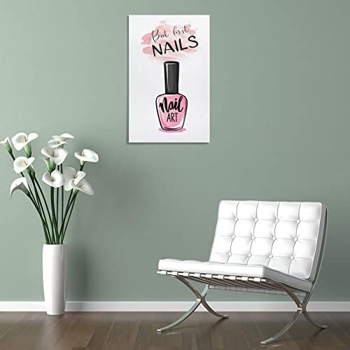 Полски шише со шишиња со шишиња за убавина постери за постери за нокти постери за постери за постери за постери и отпечатоци од wallидни уметнички