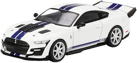 Truescale Miniatures Shelby GT500 Dragon Snake Concept Oxford White W/Blue Stripes & Graphicsed на 4200 парчиња 1/64 Diecast Model Car со вистинска
