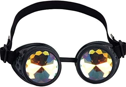 Очила за калеидоскоп за гаврани психоделични чаши со пареа со кристални леќи за дифракција на виножито од виножито
