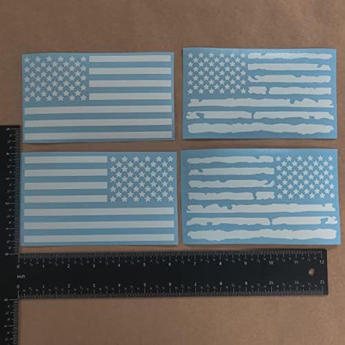 Американско Знаме Налепница 4 Пакет: Американско Знаме, Потресени Американски Знаме Налепници