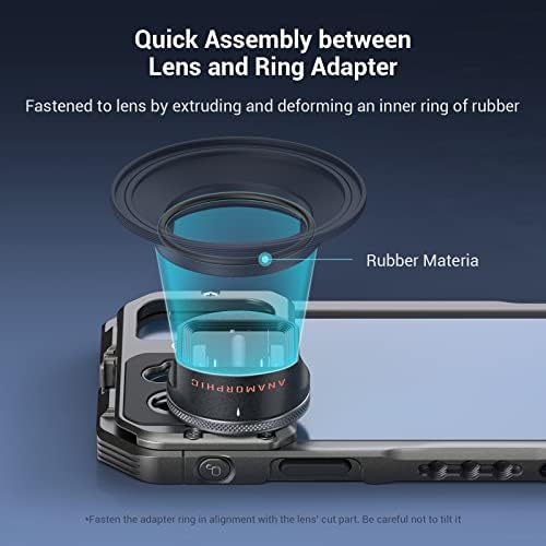 Адаптер за филтрирање на филтер за магнетски мобилни телефони со Smallrig 67mm, компатибилен со Anamorphic леќи 3578, за iPhone