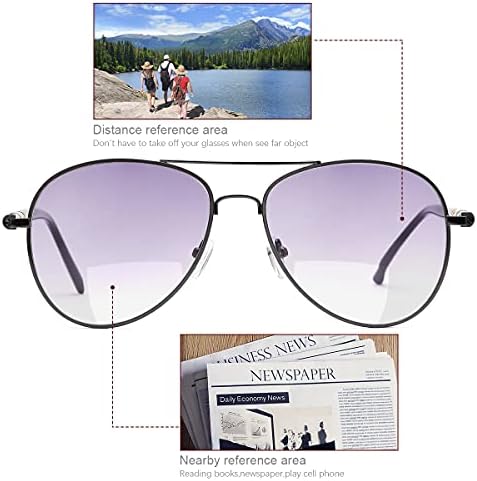 Yimi bifocal читање очила за сонце за сонце пролетна шарка UV400 за заштита на сонце против сини светлосни очила за мажи жени - 2 пакувања