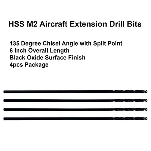 MaxTool 5/16 x6 4pcs Идентични вежби за проширување на авионите HSS M2 Екстра долги длабоки вртења на вежба за вежбање директно,