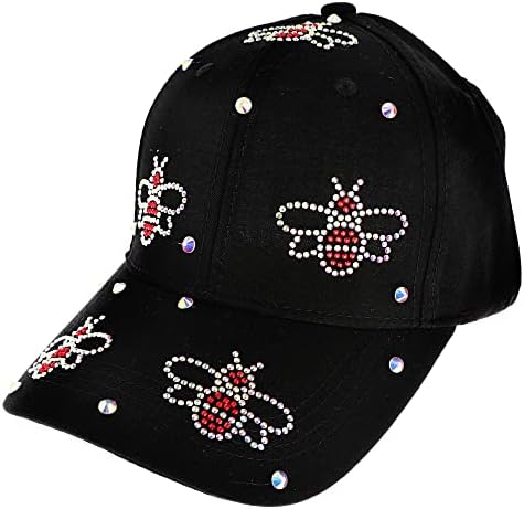 Врвна капаче за ракави на ринезон со накит - женска кристална шема за бејзбол капа