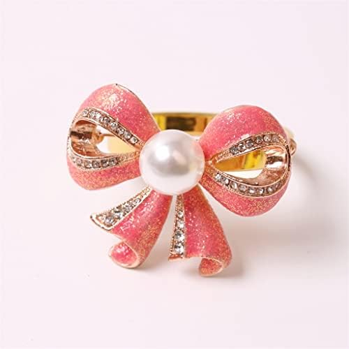 N/A 12 парчиња салфетка прстен свадба празнична розова салфетка прстен легура на салфетка прстен свадбена таблета декорација