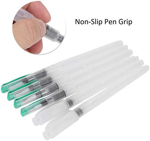 6 парчиња пенкала за четка за акварел, четки за вода што се пополнуваат за сликање во прав боја растворливи во вода во боја на моливчиња