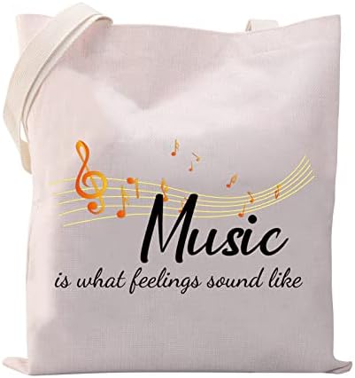 VAMSII Music Note Tote Bag Music Lovers Music Music е она што чувствата звучат како торбички музички подароци за музичар вокал пејач пејач