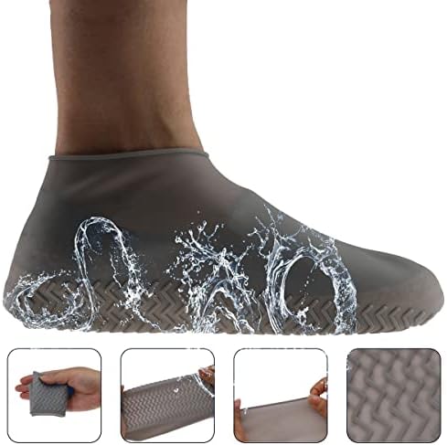 Водоотпорен водоотпорен чевли за чевли што може да се употреби, без лизгање чевли, чизми мажи жени дожд снег