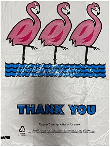 Екстра голем џамбо благодарам пластични кеси со фламинго со рачки 18 x 8 x 30 18 микрофон од 100, тешка совршена малопродажба,