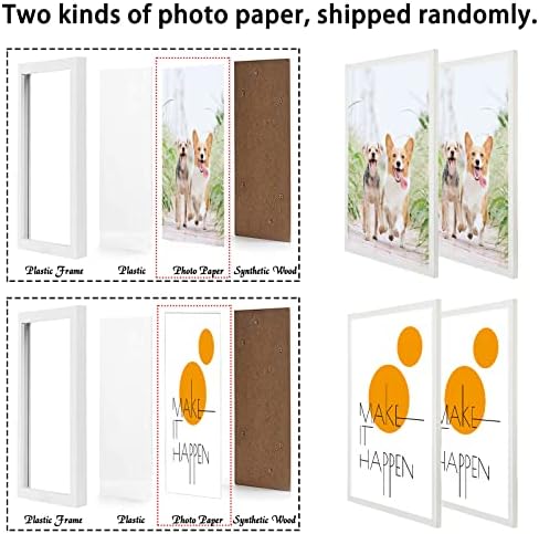 Icariery White 10x10 Shight Frame Set од 2, високи транспарентни рамки за слики за 10 x 10 квадратни квадратни фото платно постери сертификат