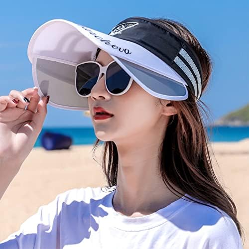 Peices Sun Visor Hat со широк оброк за жени за заштита од сонце за голф тенис плажа трчајќи пешачење за риболов градинарство
