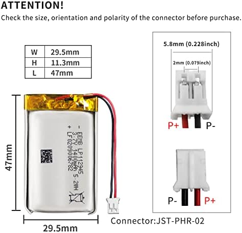 ЕМБ 3.7 В Липо Батерија 1400мах 112945 Литиум Полимерна Јонска Батерија На Полнење Литиум Јонска Полимерна Батерија СО ЈСТ Конектор
