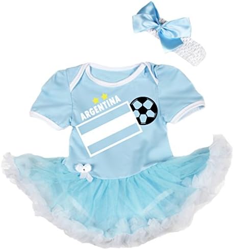 Петитебела Аргентина Знаме Фудбал Бебе Фустан Нб-18м