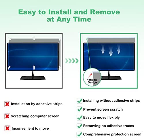[2-пакет] 24-инчен компјутерски екран за приватност, виси, за 16: 9 монитор за широк екран Монитор за приватност заштитник на екранот