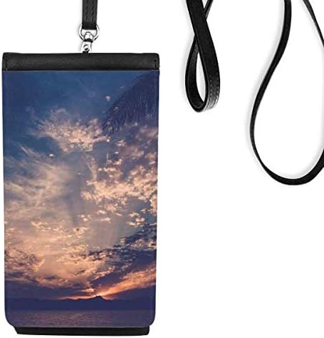 Портокалово темно сино небо облаци Телефонска чанта чанта што виси мобилна торбичка црн џеб