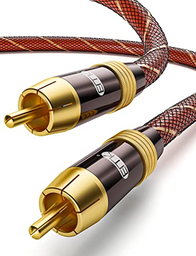 EMK® Digital Coaxial Audio Cable Cable Cable RCA до RCA кабел - Двојно заштитен - позлатен - портокалово