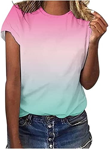 Маичка за блуза за девојчиња есен лето 2023 година со брод со краток ракав со кратки ракави, памучна птица цветна графичка обична блуза